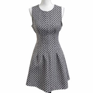🖤🤍 Anthropologie Sans Souci Sassy Black & White Patterned Dress Large L 🤍🖤